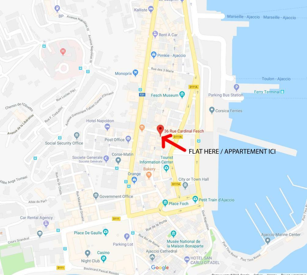 **** Very Central Ajaccio 36 Rue Fesch, Cosy Flat In City Center Pedestrian Street, Up To 4 People **** מראה חיצוני תמונה